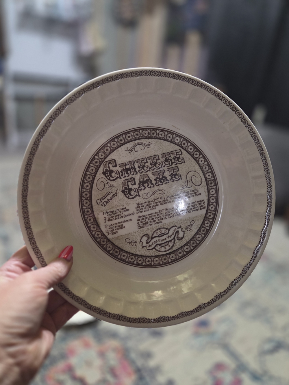 Cheesecake Decorative Serving Bowl - Brown on Cream